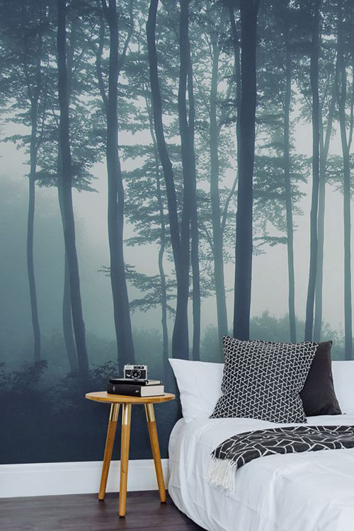 Foto tapete za spavaću sobu Magla u šumi