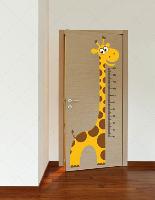 Samolepljive foto tapete za vrata dečije sobe - žirafa